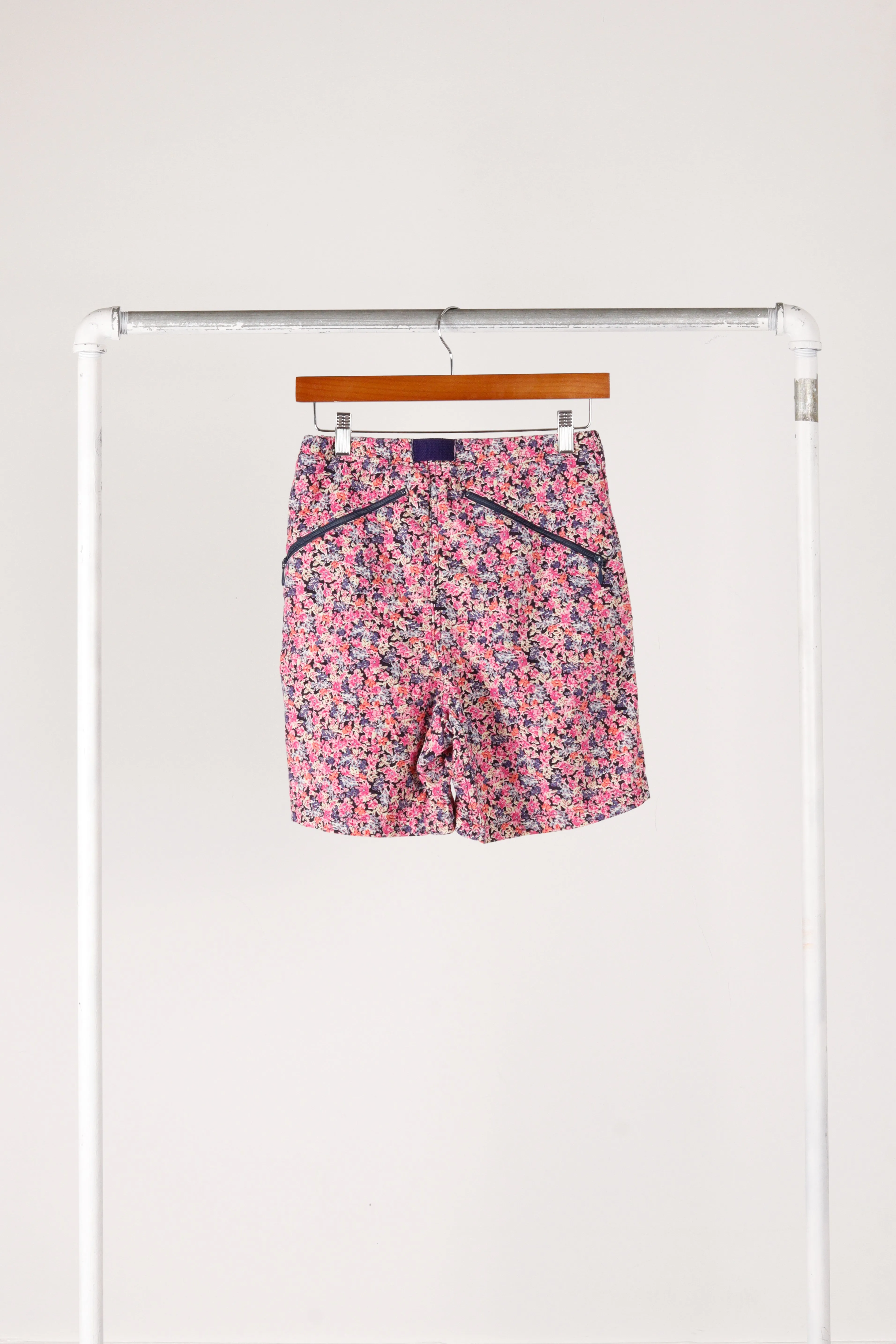Needles 'Floral Print Belted Corduroy' Shorts