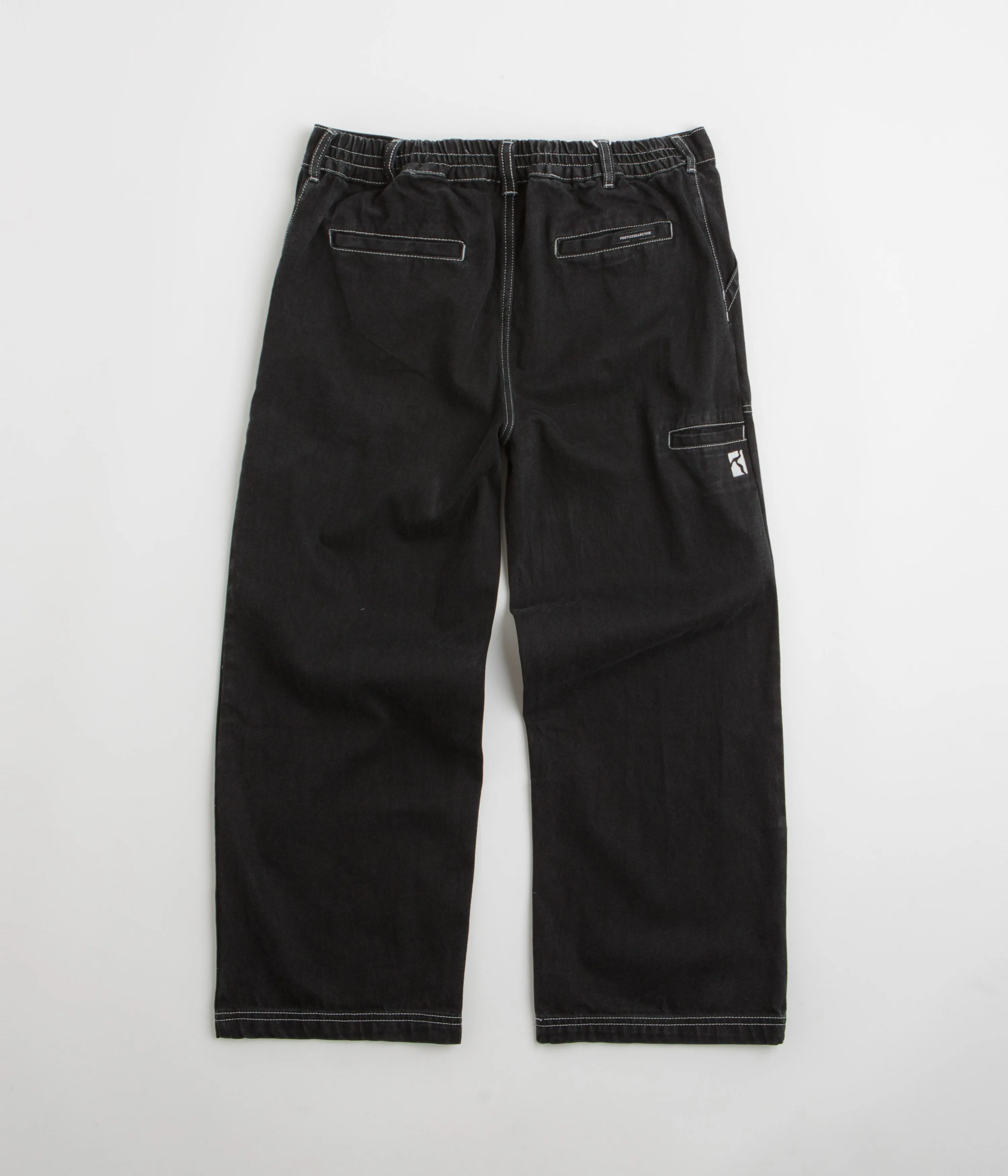 Poetic Collective Painter Pants - Black Denim / White Seams