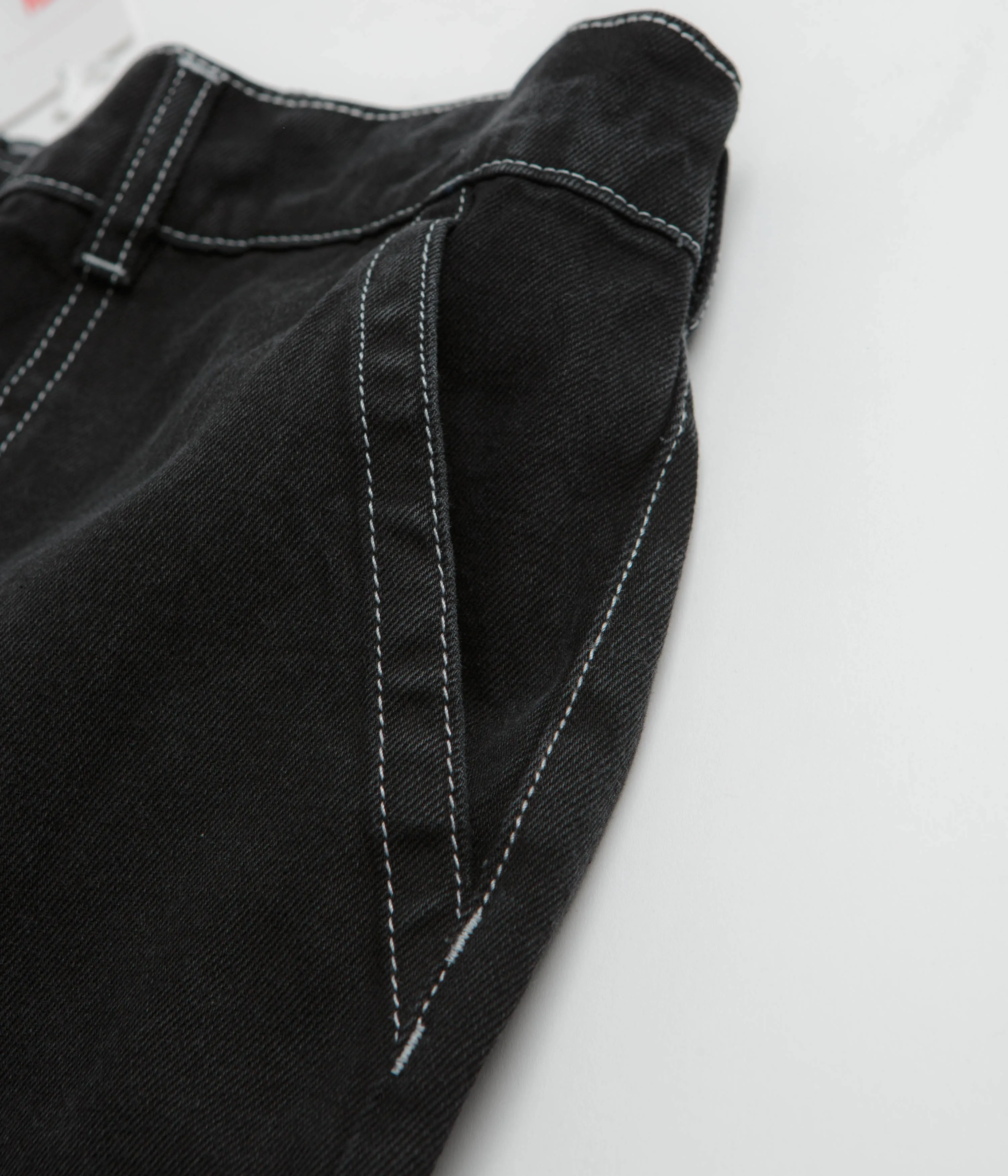 Poetic Collective Painter Pants - Black Denim / White Seams