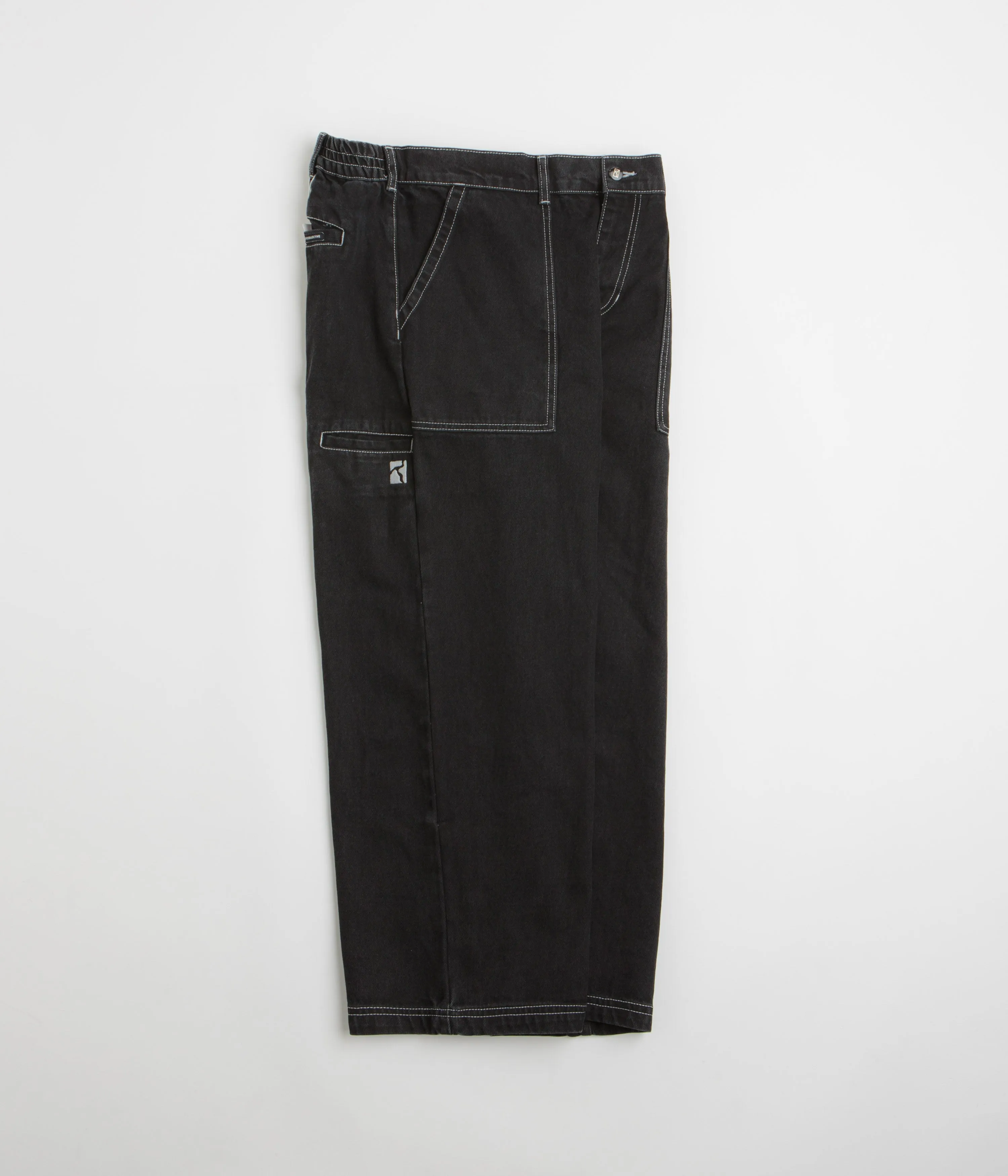 Poetic Collective Painter Pants - Black Denim / White Seams