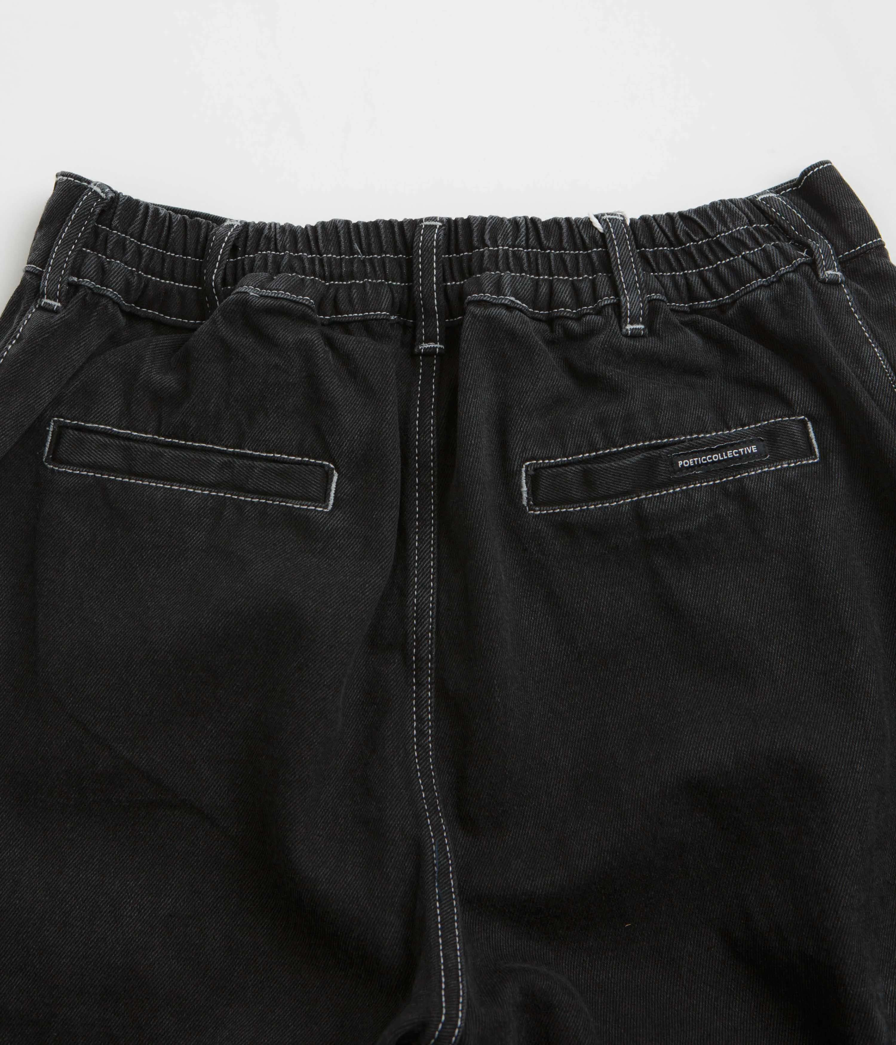 Poetic Collective Painter Pants - Black Denim / White Seams