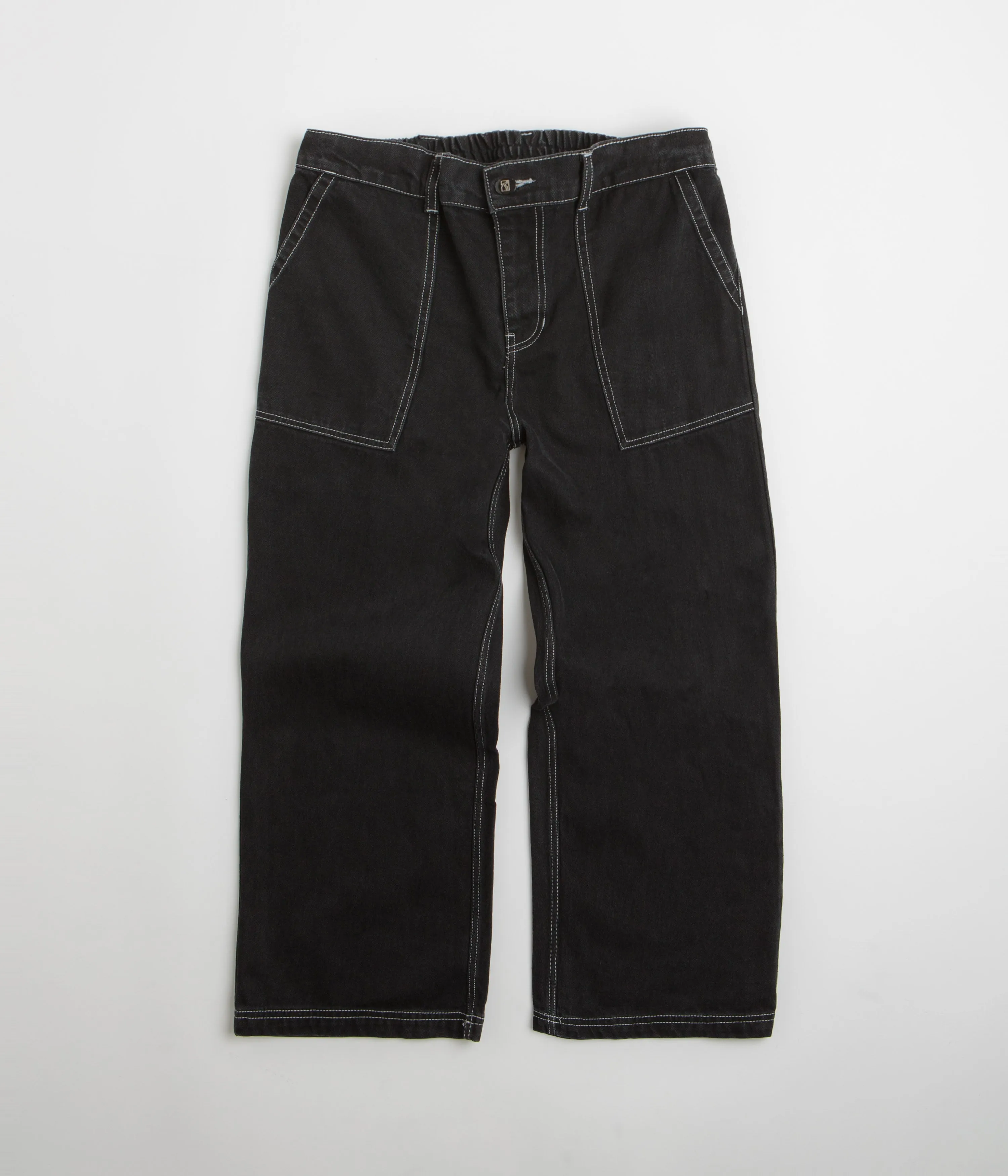 Poetic Collective Painter Pants - Black Denim / White Seams