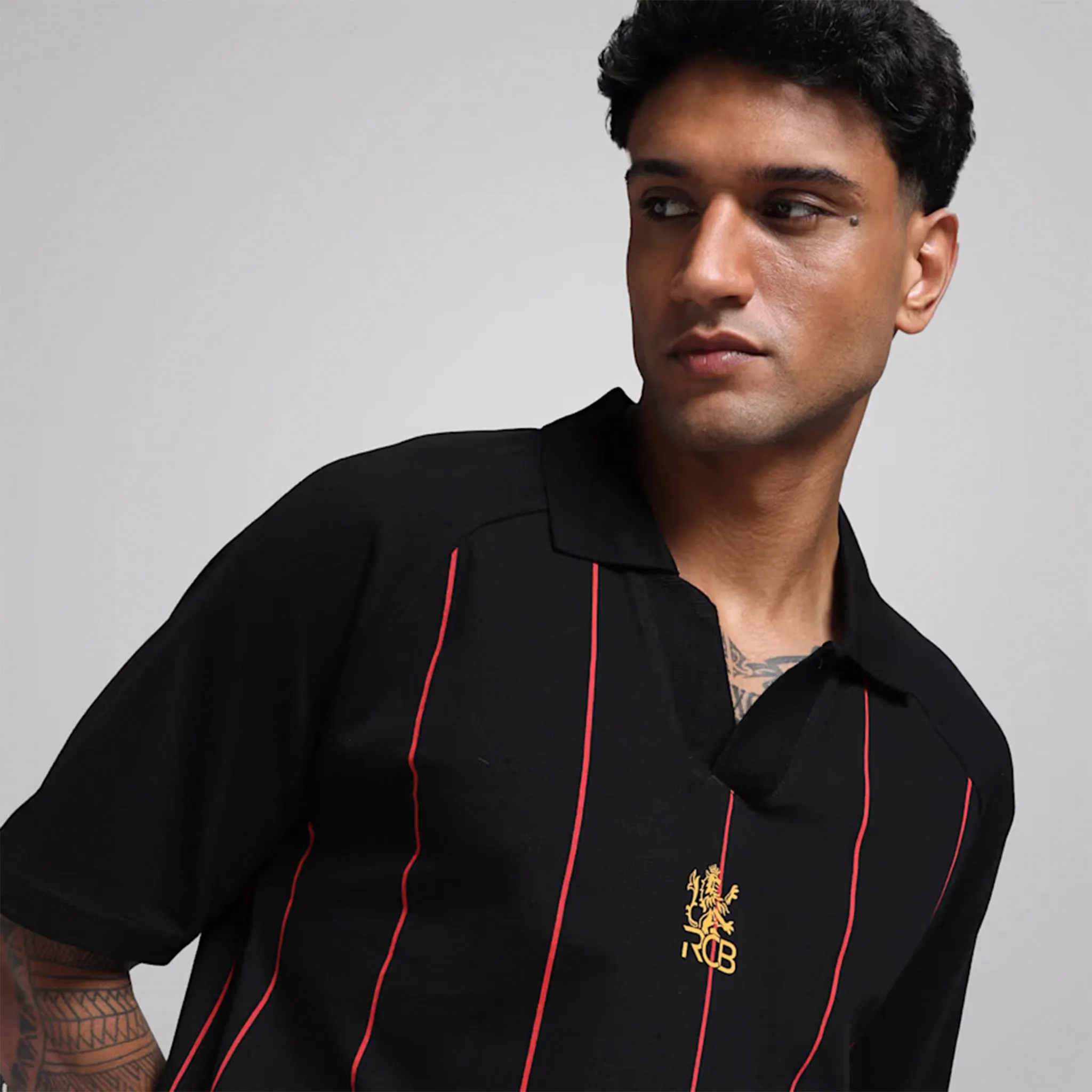 Puma X RCB Striper Polo (BLACK)
