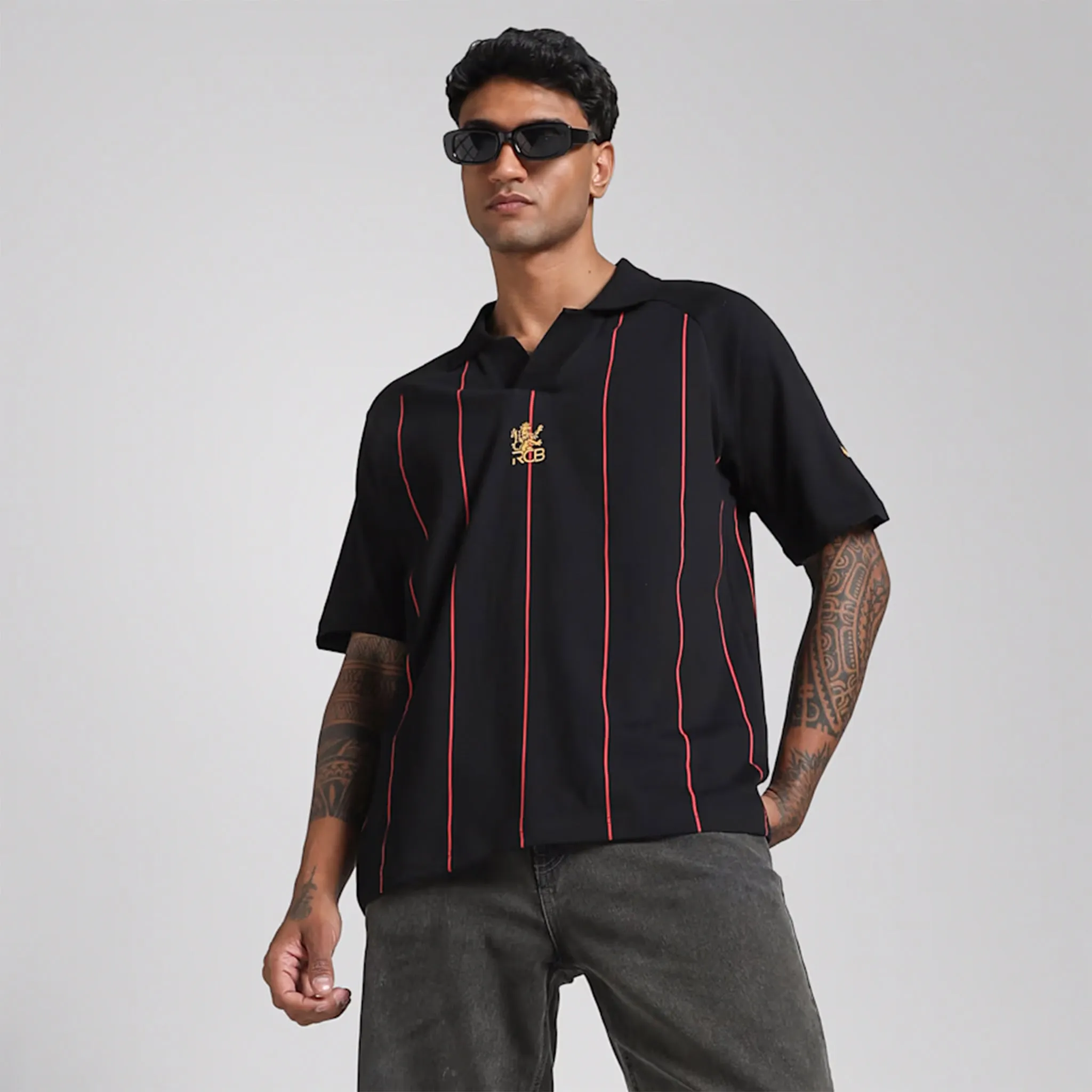 Puma X RCB Striper Polo (BLACK)