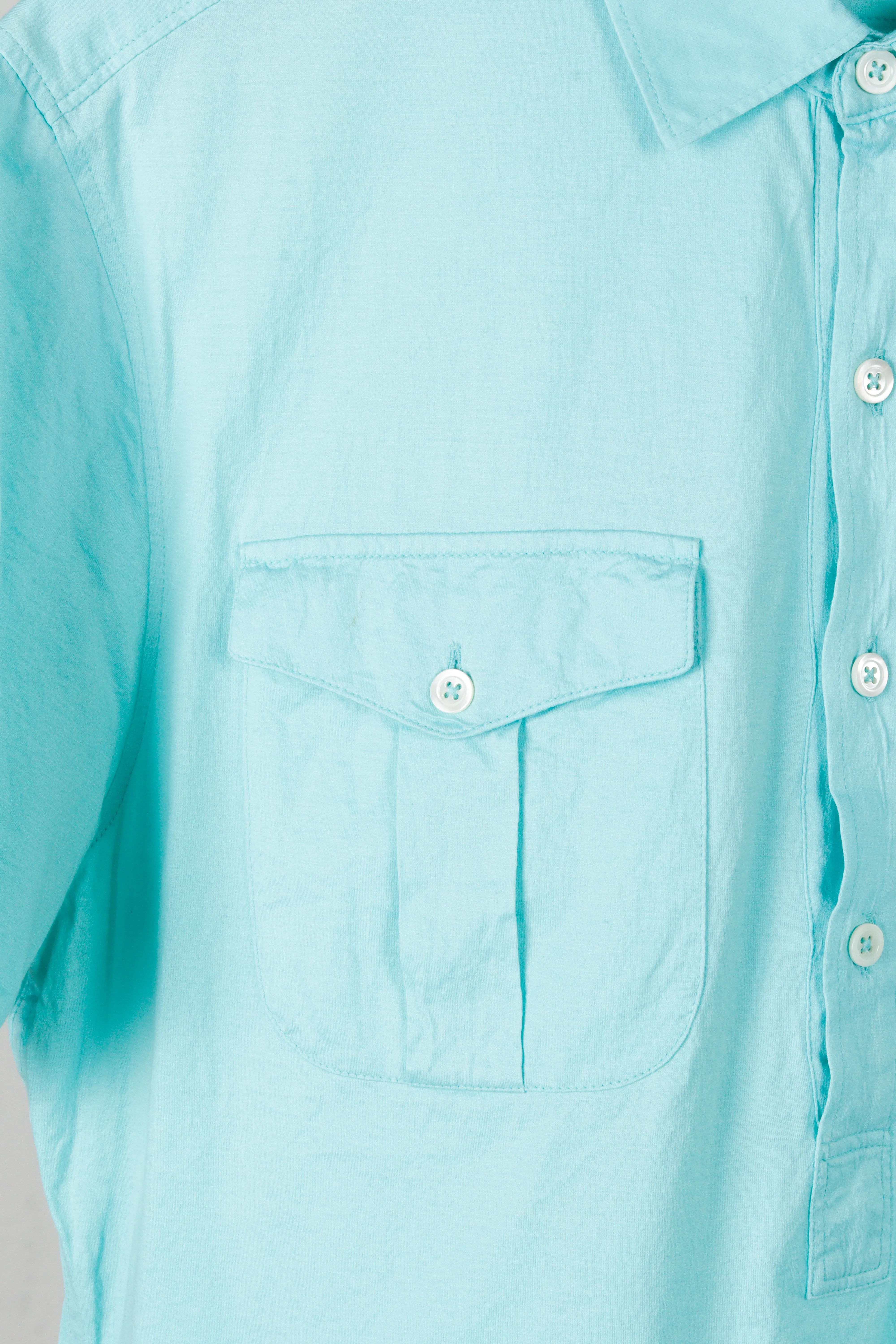 Ralph Lauren Black Label SS13 'Double Pocket Half Buttoned' S/S Polo Shirt Turquoise (2013)