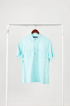 Ralph Lauren Black Label SS13 'Double Pocket Half Buttoned' S/S Polo Shirt Turquoise (2013)