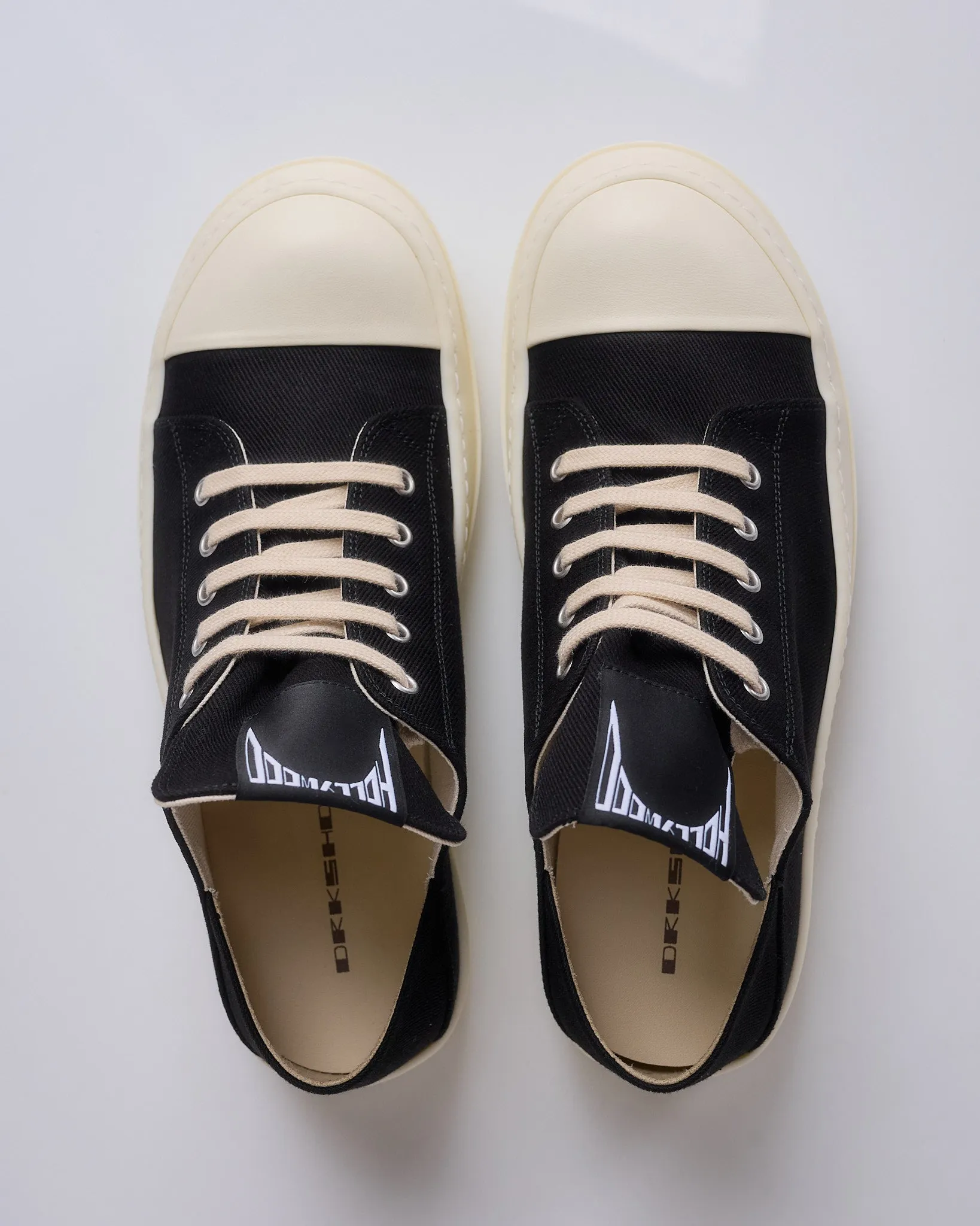 Rick Owens DRKSHDW Slip On Hollywood Sneaks Black Milk Milk