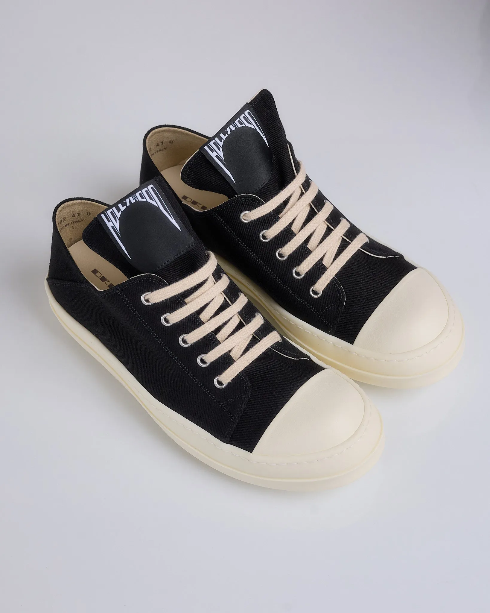 Rick Owens DRKSHDW Slip On Hollywood Sneaks Black Milk Milk