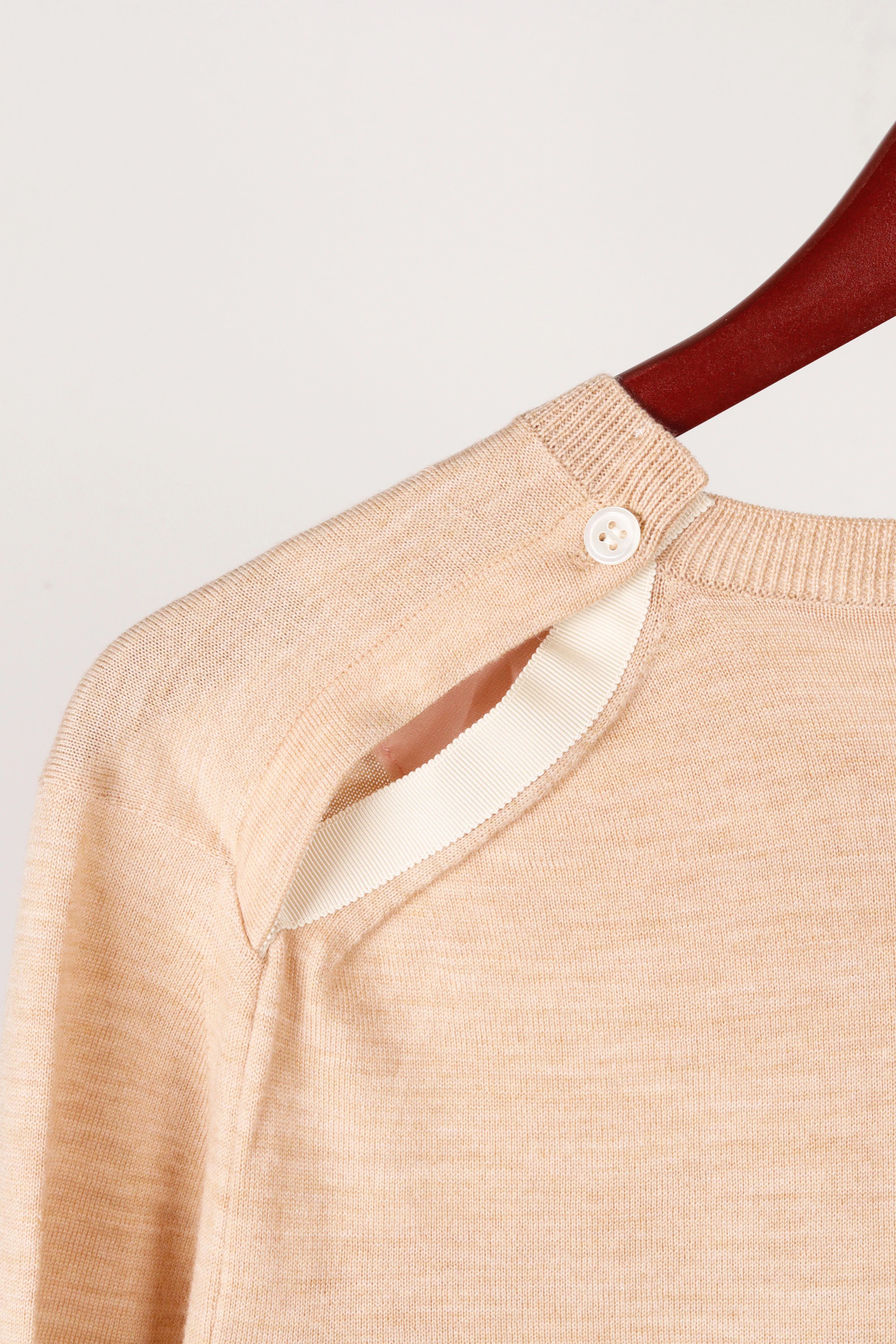 Sacai AW10 'Shoulder Button Cupro Knit' Sweater Beige (2010)