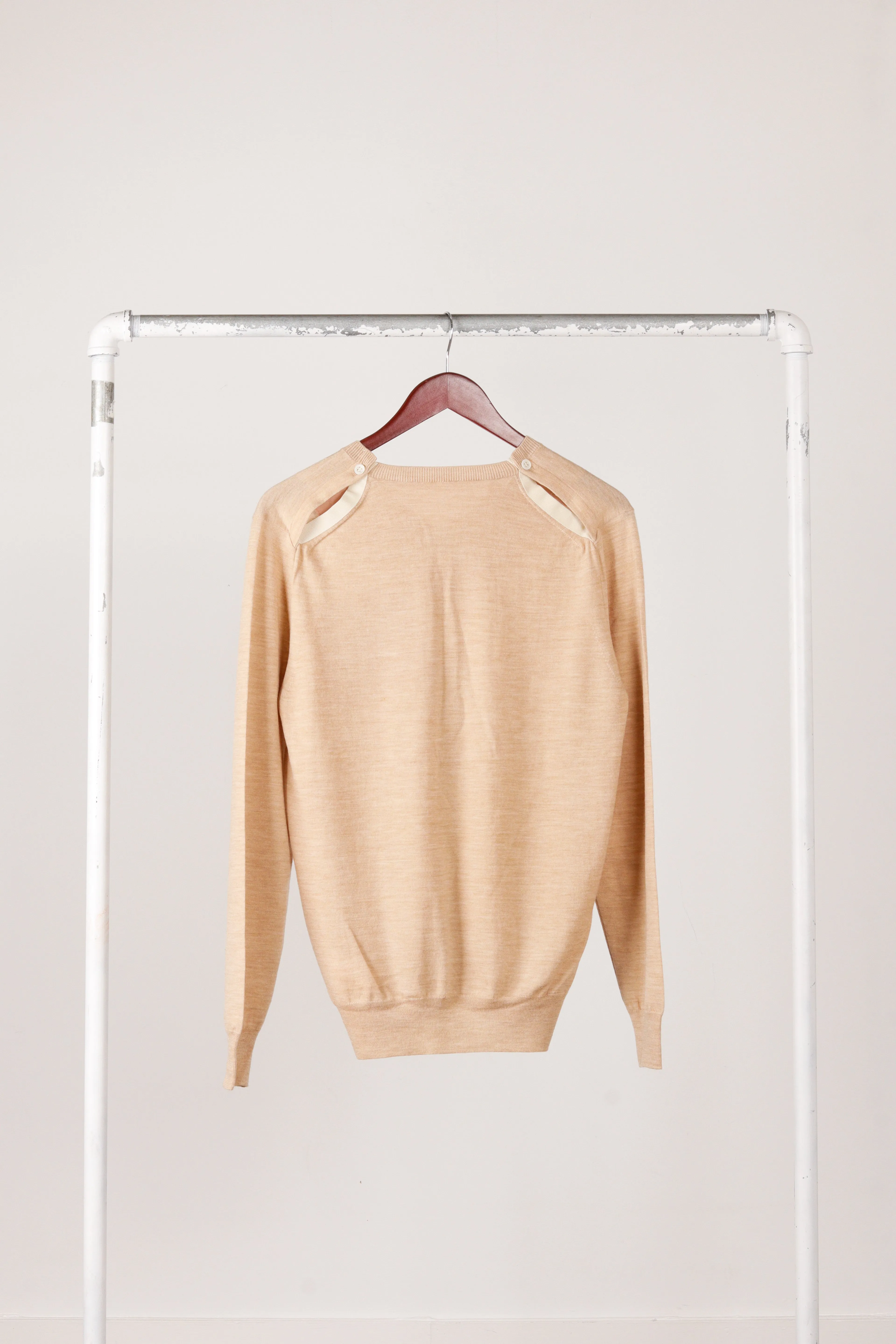 Sacai AW10 'Shoulder Button Cupro Knit' Sweater Beige (2010)