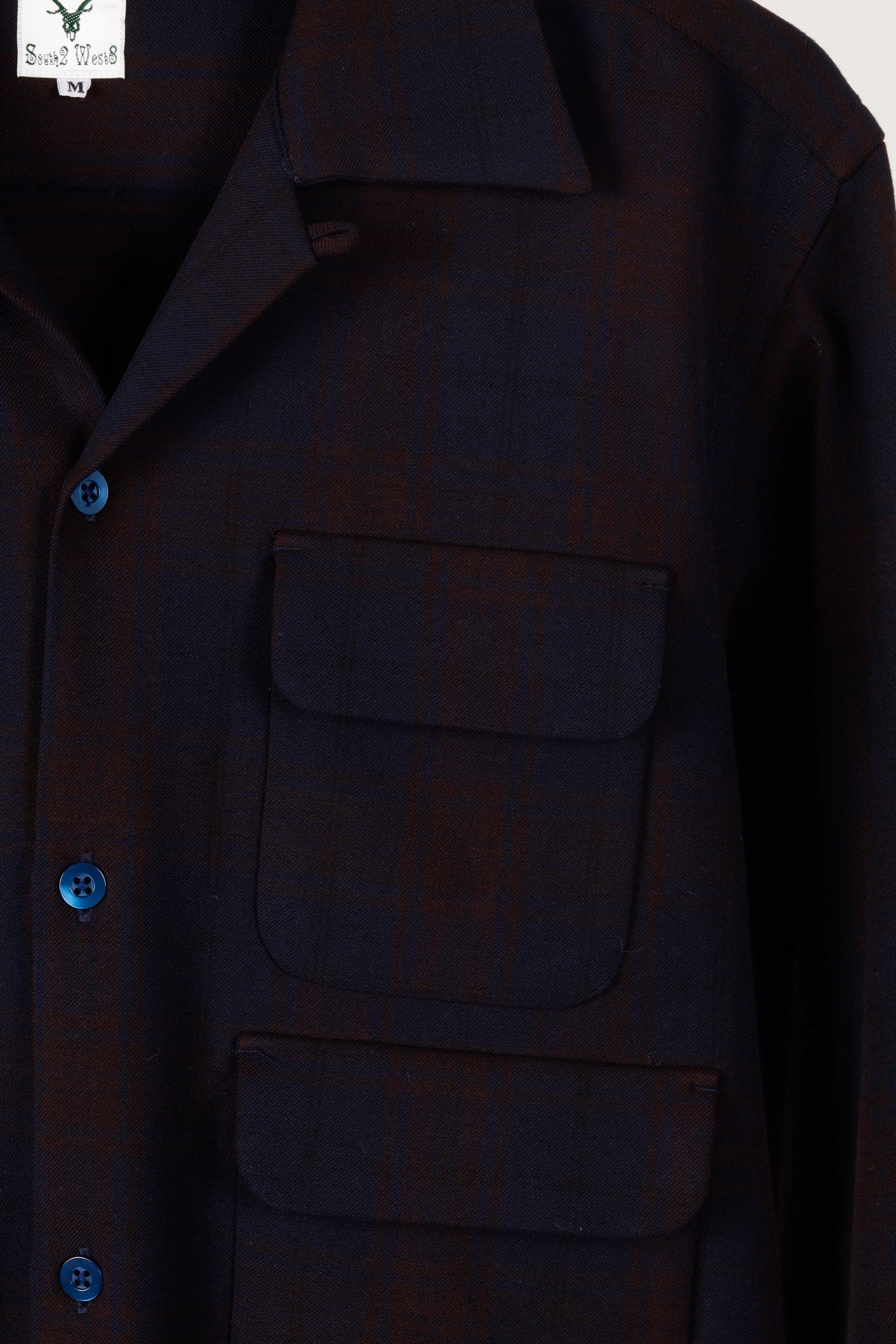 South2 West8 AW19 'Shadow Plaid 6-Pocket' Jacket Navy (2019)