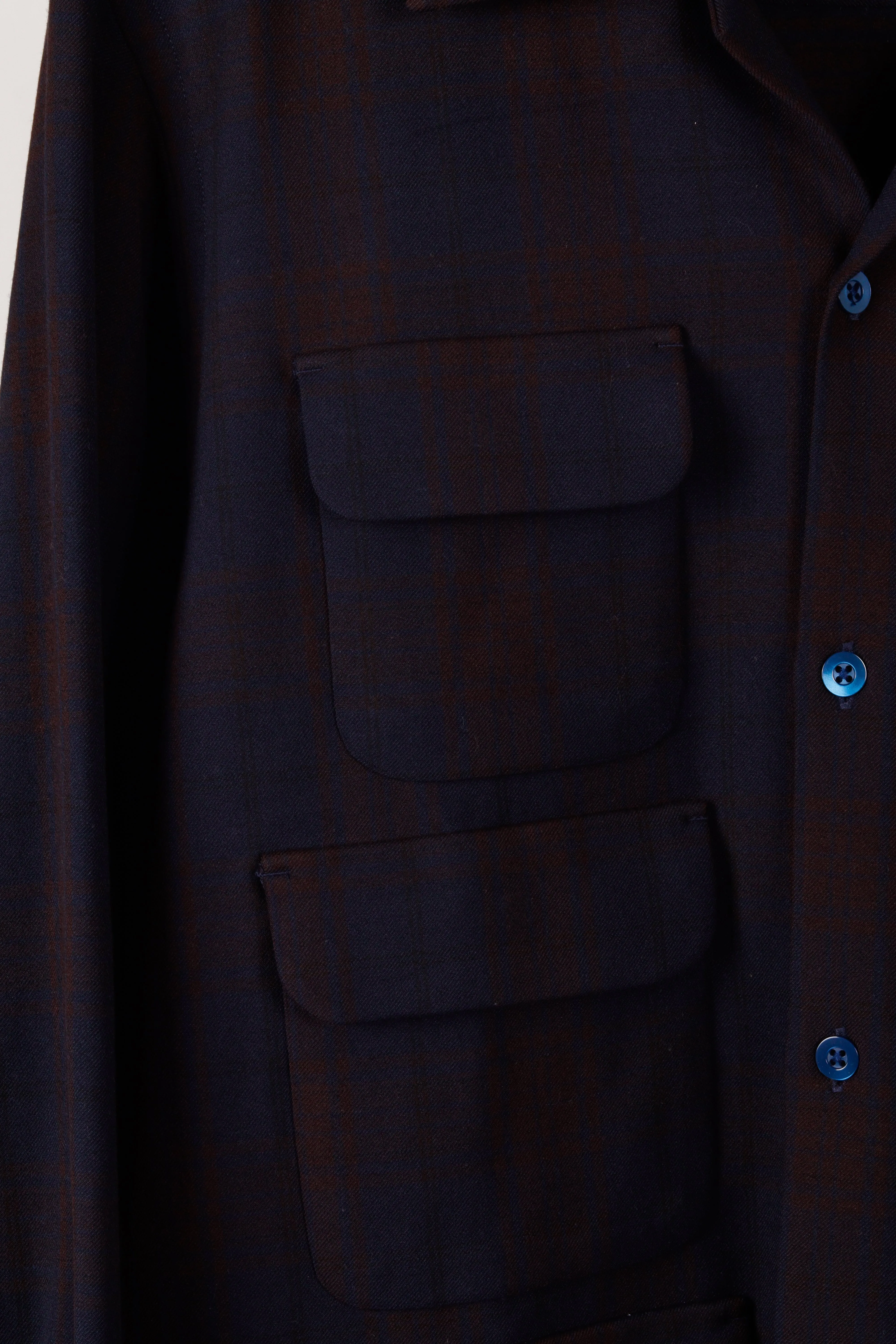 South2 West8 AW19 'Shadow Plaid 6-Pocket' Jacket Navy (2019)