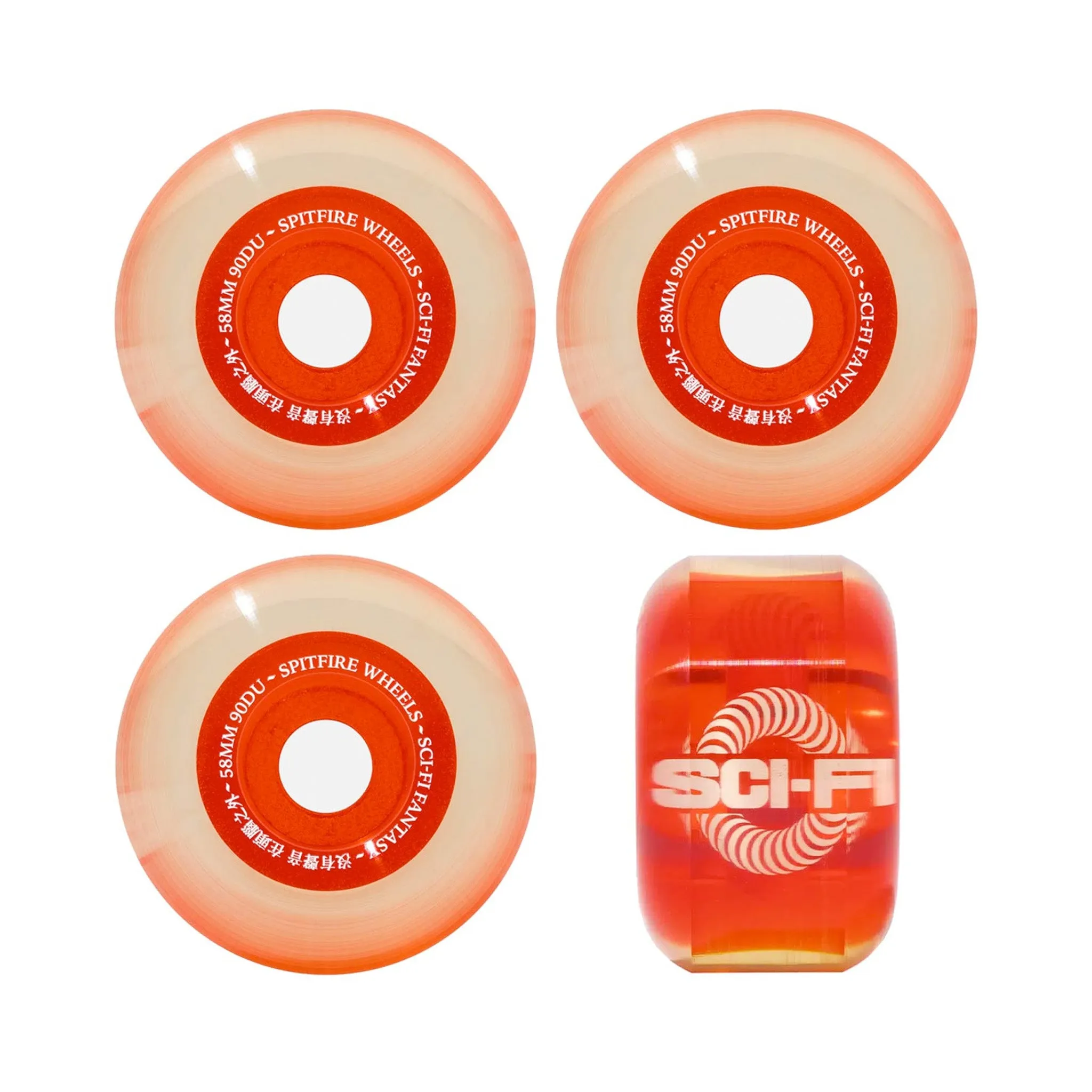 Spitfire Sapphire Sci-Fi 90D Orange Cruiser Wheels 58mm