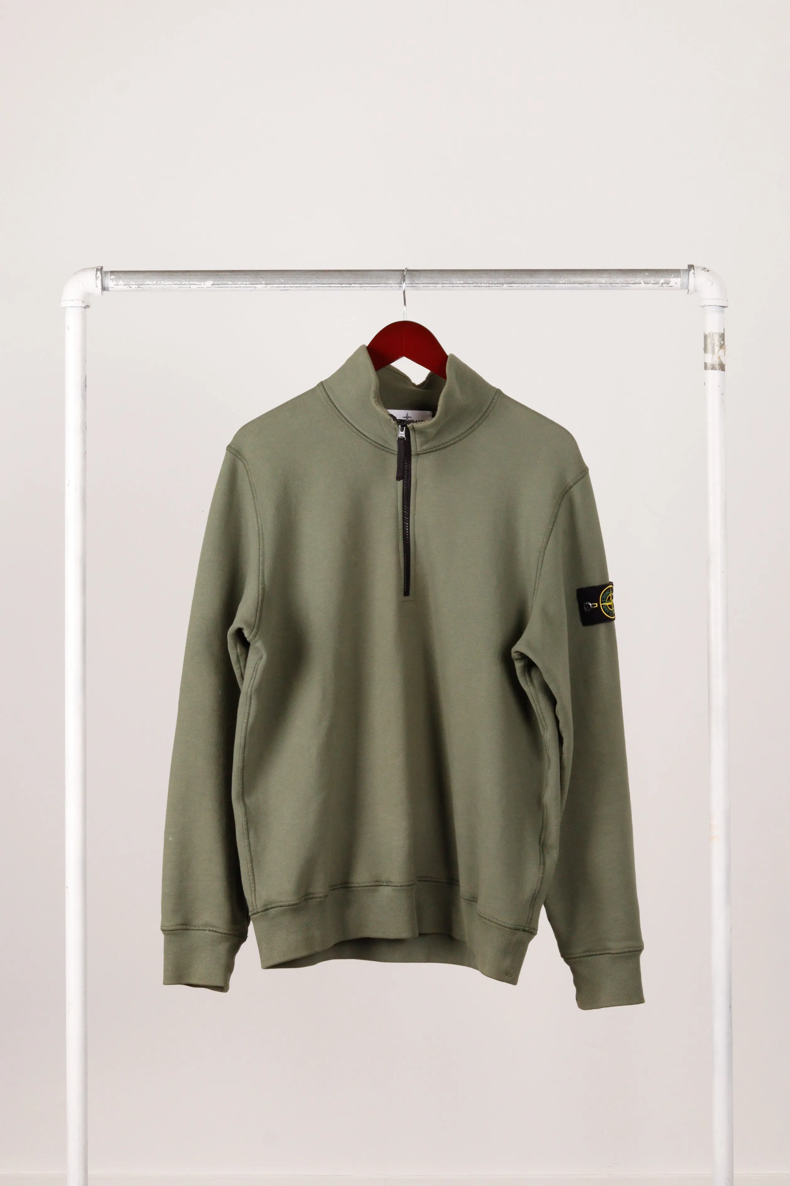 Stone Island FW21 '1/4 Zip Pullover' Crewneck Olive (2021)