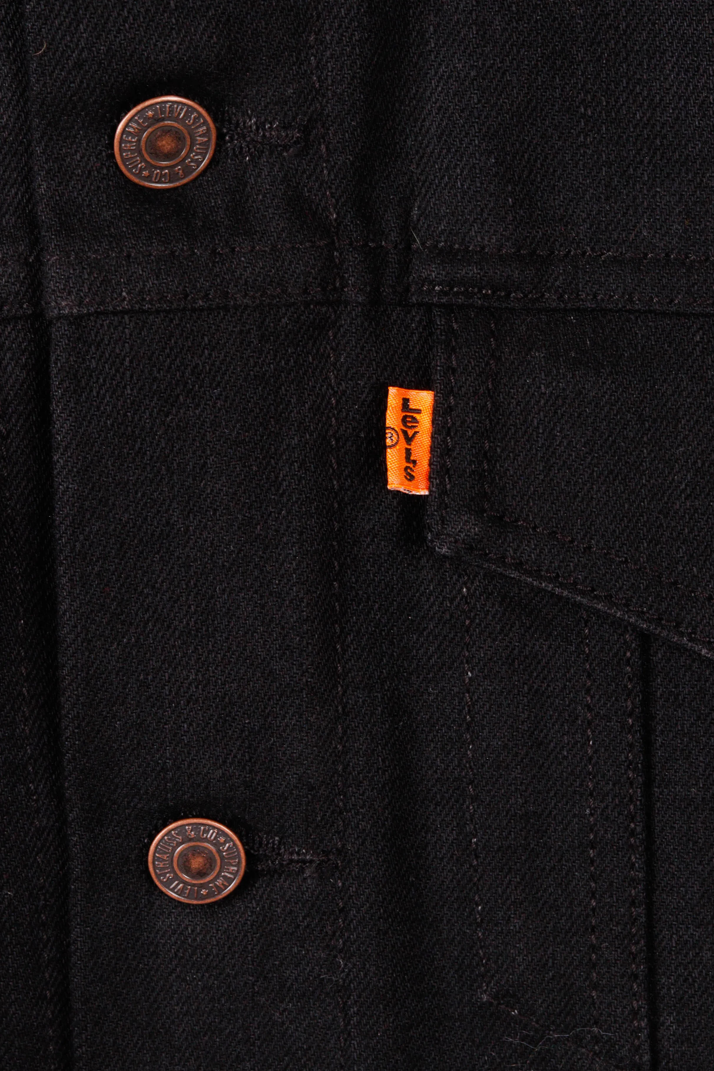 Supreme x Levis FW12 'Selvedge Denim' Leopard Trucker Jacket Black (2012)