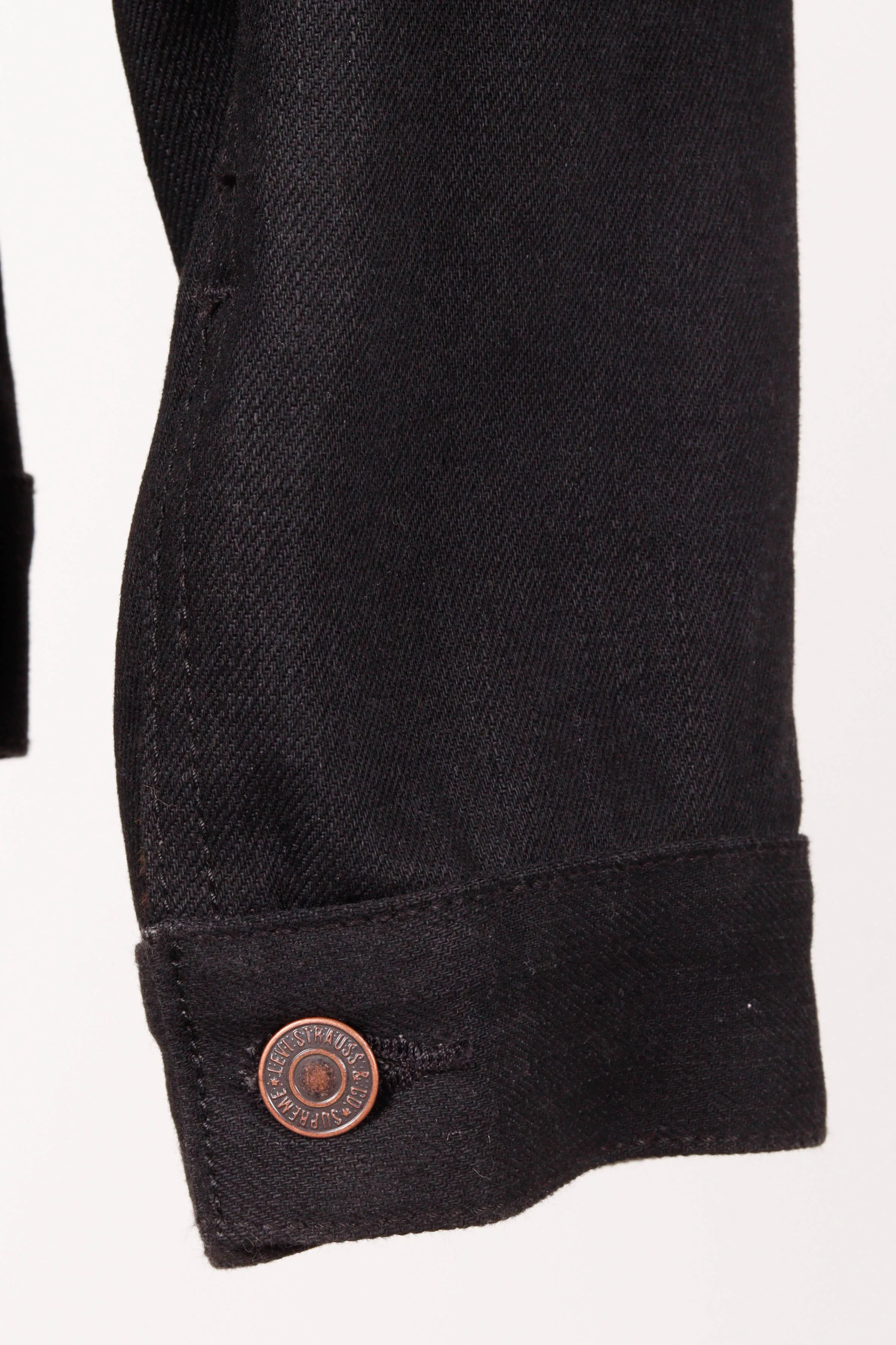 Supreme x Levis FW12 'Selvedge Denim' Leopard Trucker Jacket Black (2012)