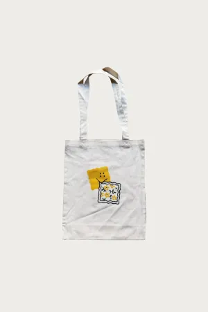 Twill NOVEL TOTE Bag (PECKISH RAINBOW) - Natural
