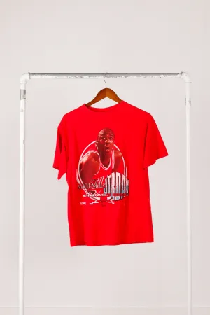 Vintage 1991 Chicago Bulls 'Michael Jordan Photo' T-Shirt Red