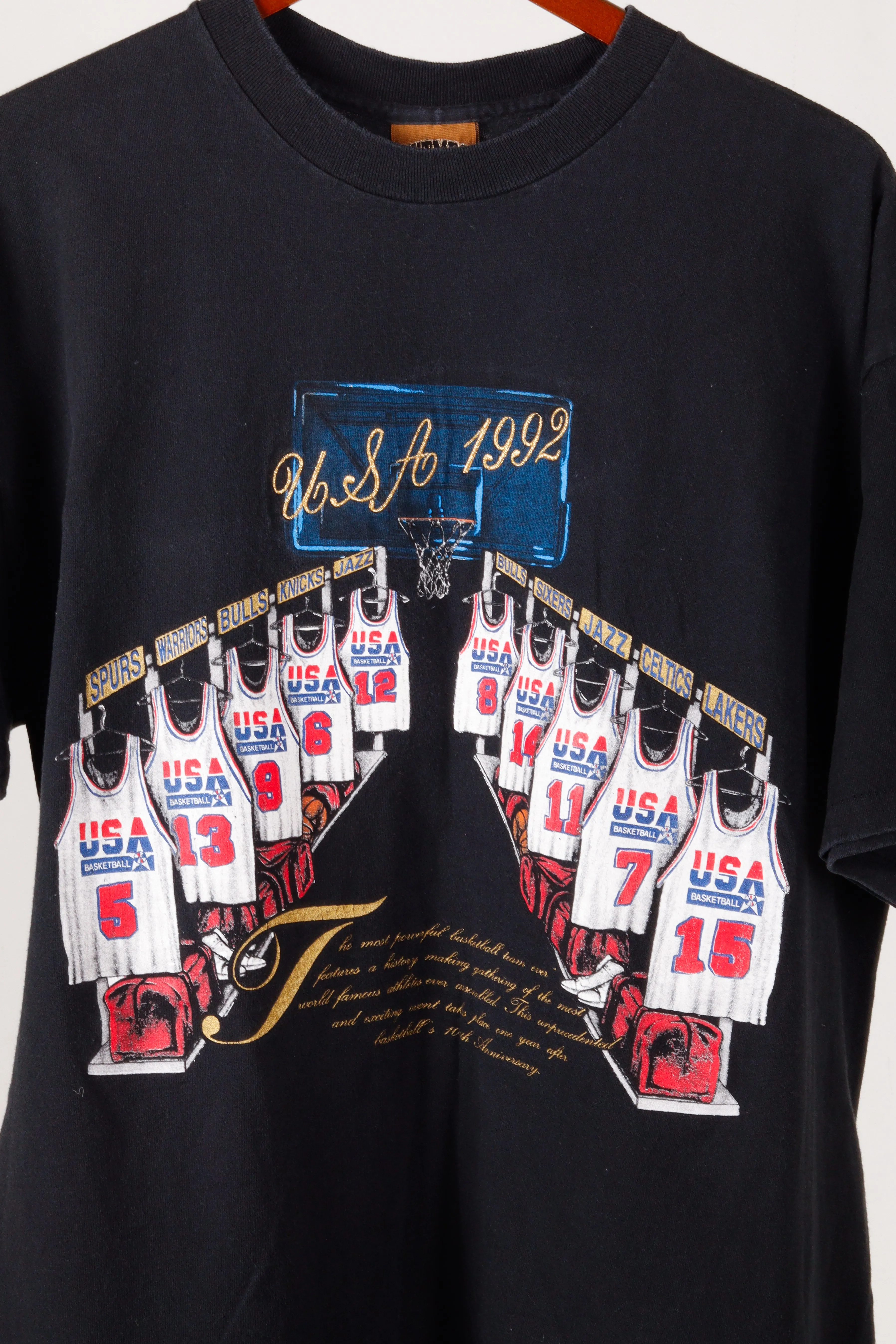 Vintage 1992 Olympic Team USA 'Dream Team Locker Room' T-Shirt Black