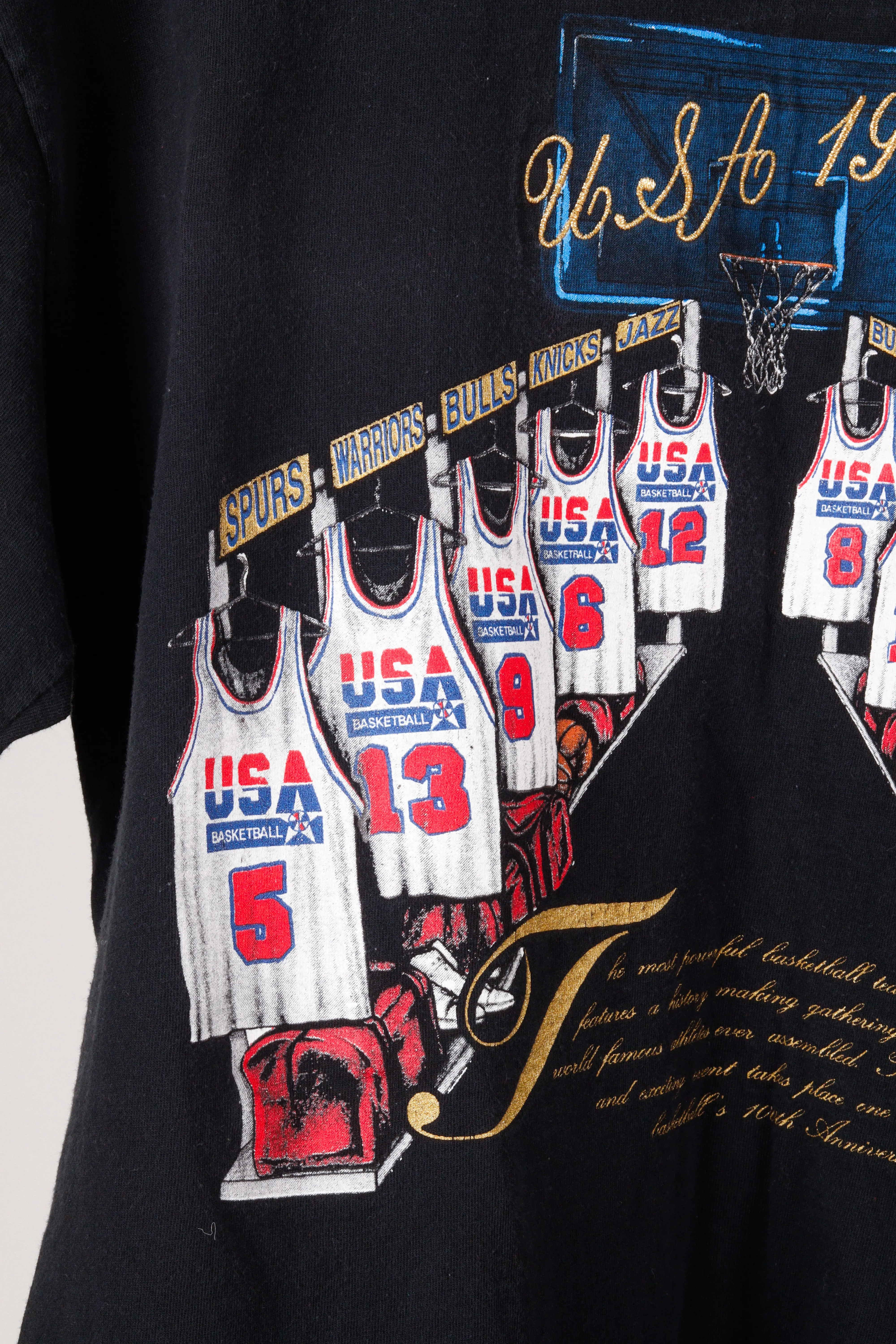 Vintage 1992 Olympic Team USA 'Dream Team Locker Room' T-Shirt Black