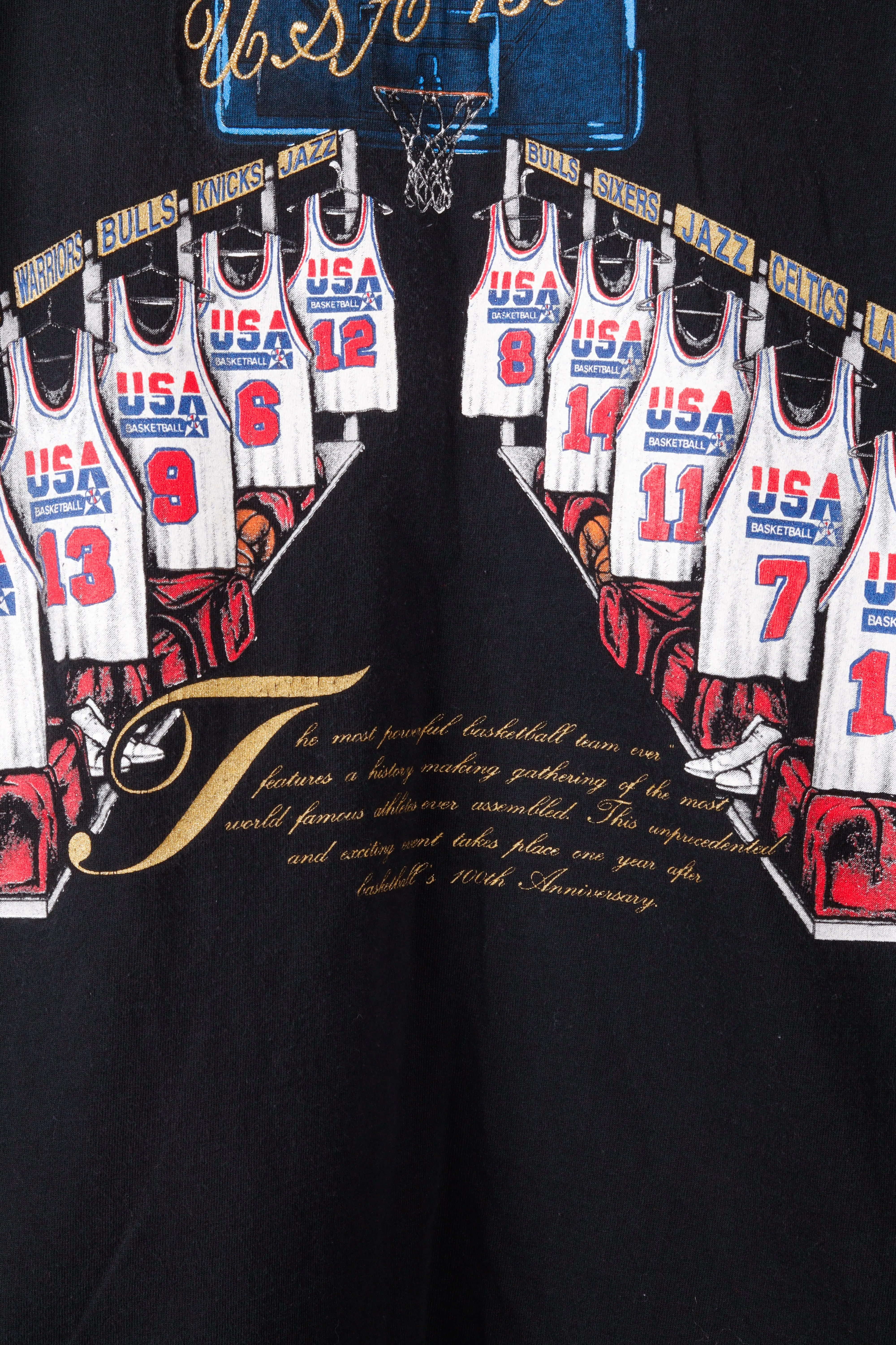 Vintage 1992 Olympic Team USA 'Dream Team Locker Room' T-Shirt Black