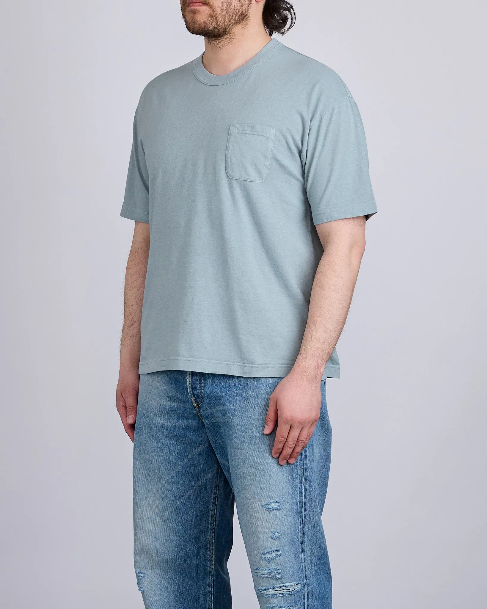 visvim Jumbo Short Sleeve T-Shirt DMGD Lt.Green