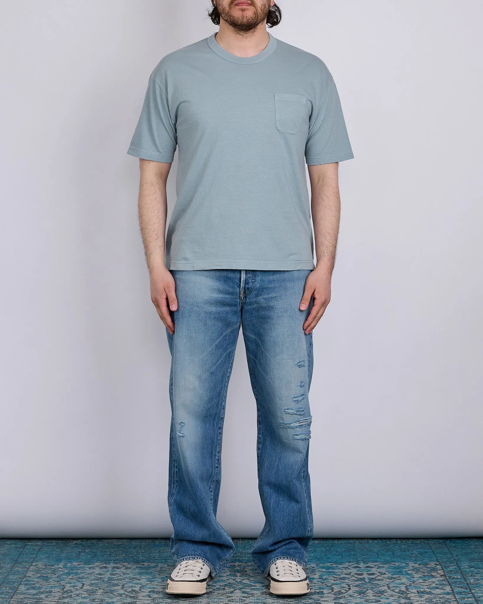 visvim Jumbo Short Sleeve T-Shirt DMGD Lt.Green