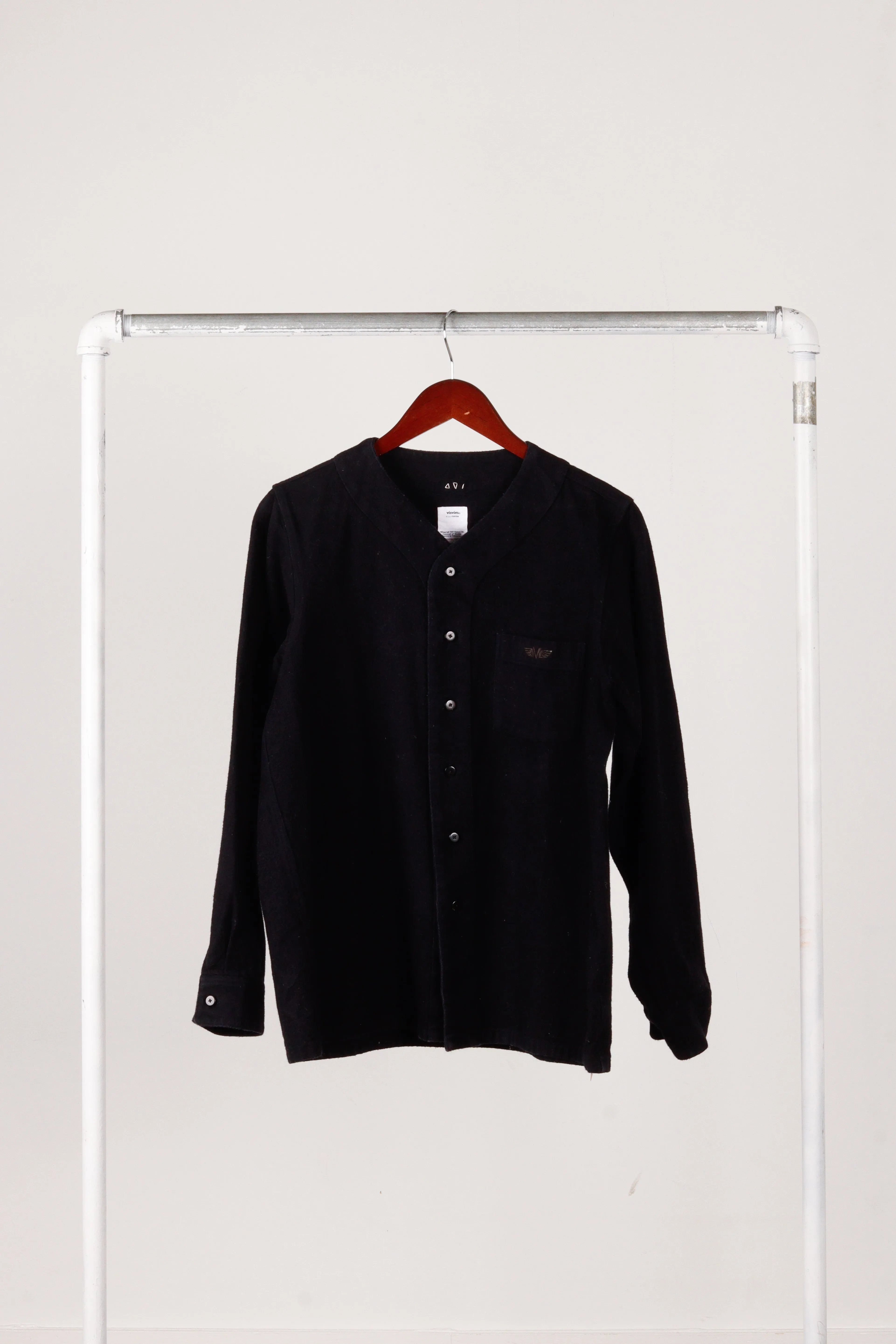 Visvim SS19 'Free Edge Baseball Collar L/S' Shirt Black (2019)