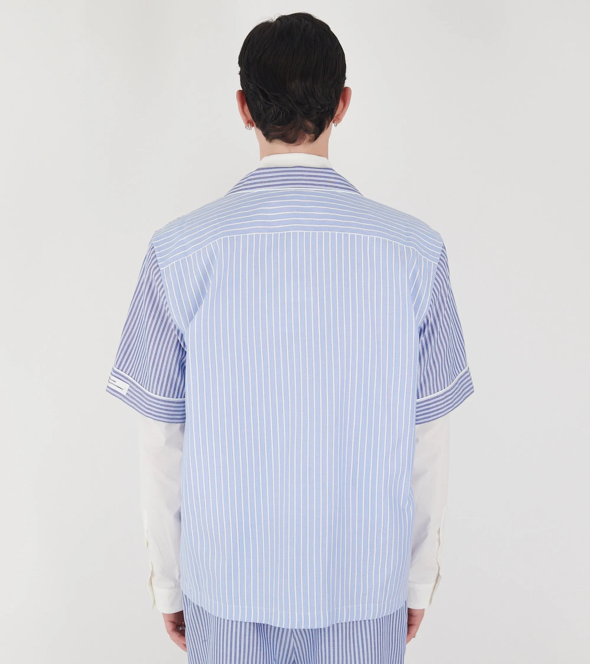 Wall Street Short Sleeve Shirt Blue Stripes One