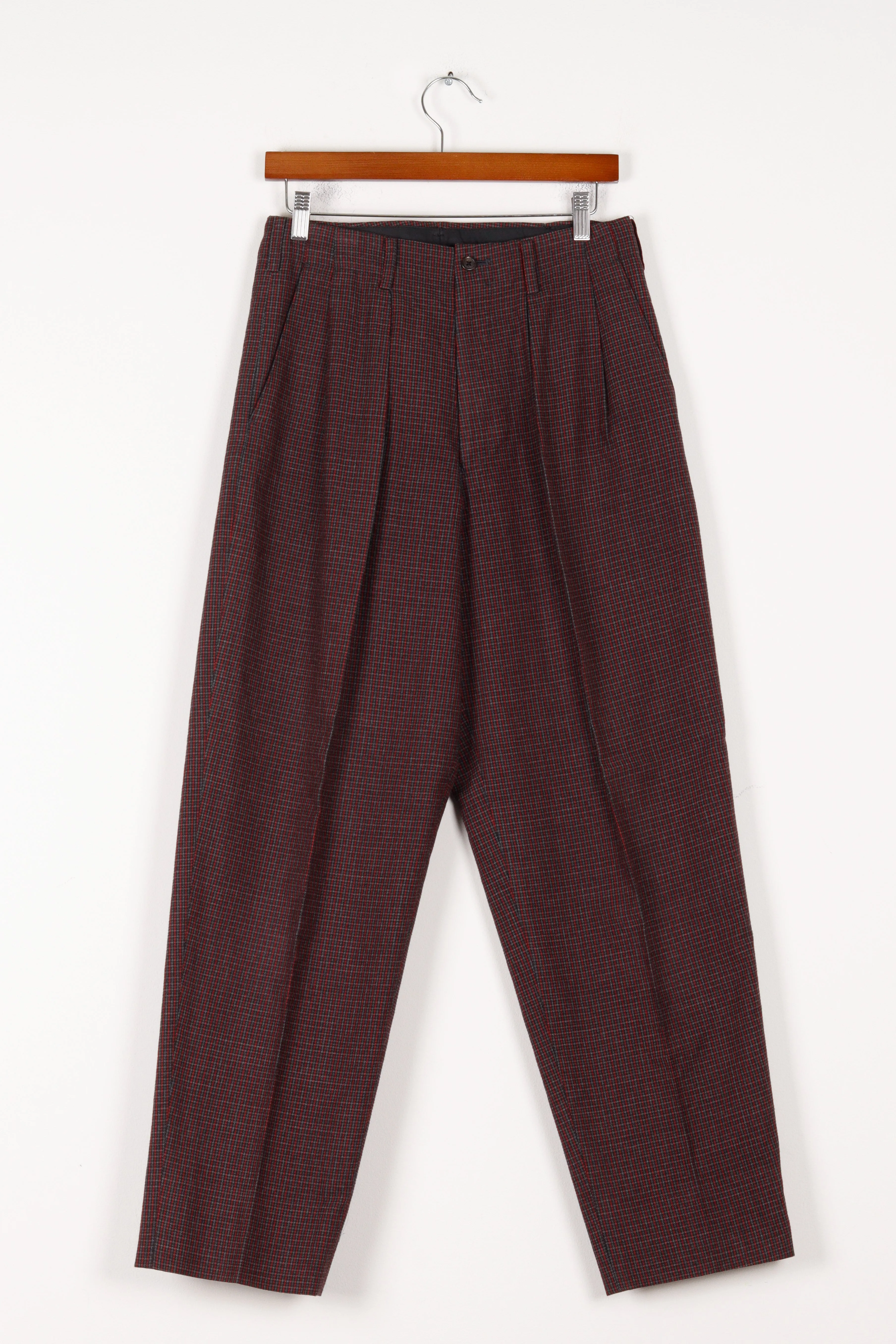 Y's for Men by Yohji Yamamoto FW08 'Pleated Houndstooth' Trousers Red (2008)